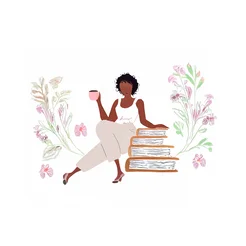 Free book club clipart of ladies with books and coffee